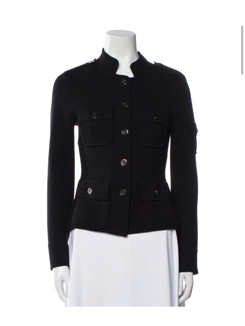 tory burch XS black wool jacket Authenticated